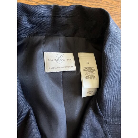 Emma James Navy Womens Wrinkle-Resistant Jacket & Pants Set Size 12 - Picture 8 of 16